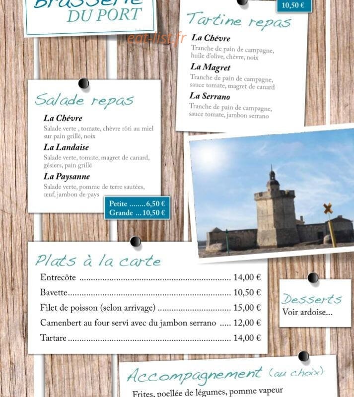 Brasserie du Port — carte page 1
