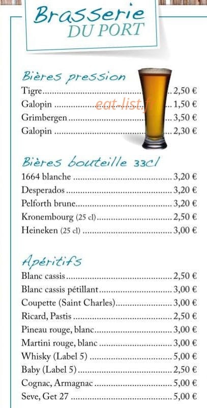Brasserie du Port — carte page 3