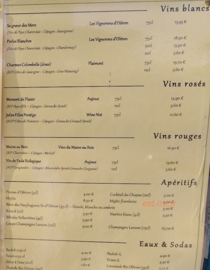La Cabane du Chapus — carte page 3