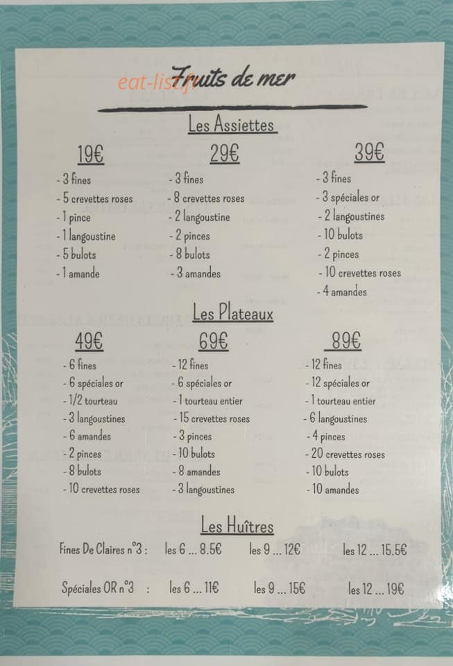 Chez Le P'tit Nicolas — carte page 1