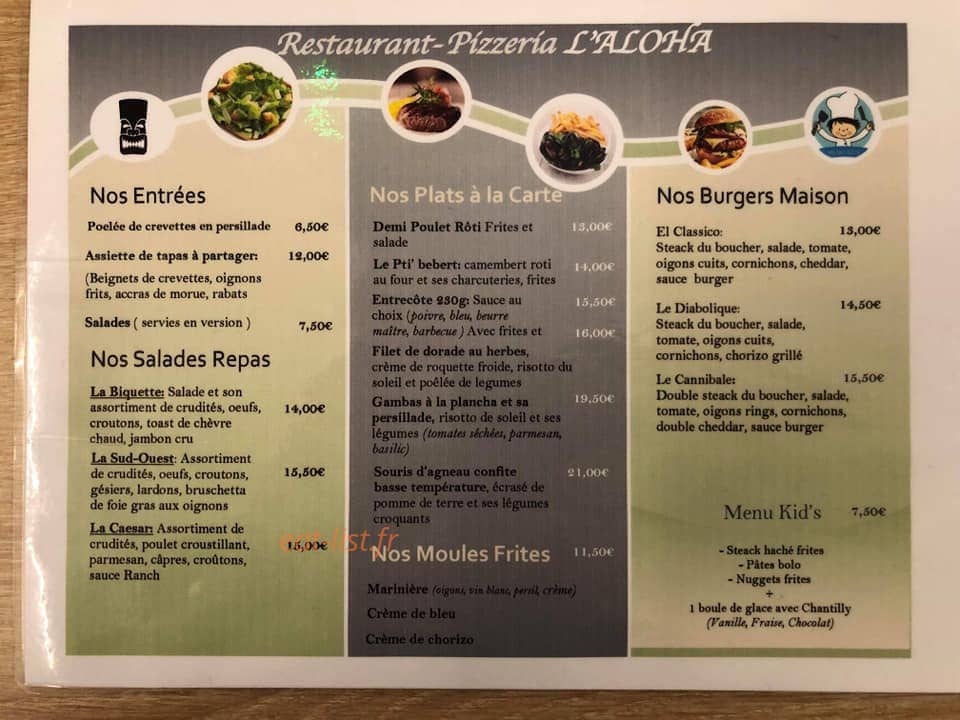 L'Aloha — carte page 1