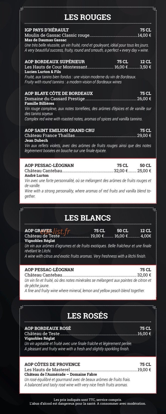Le Rhino's Club — carte page 6