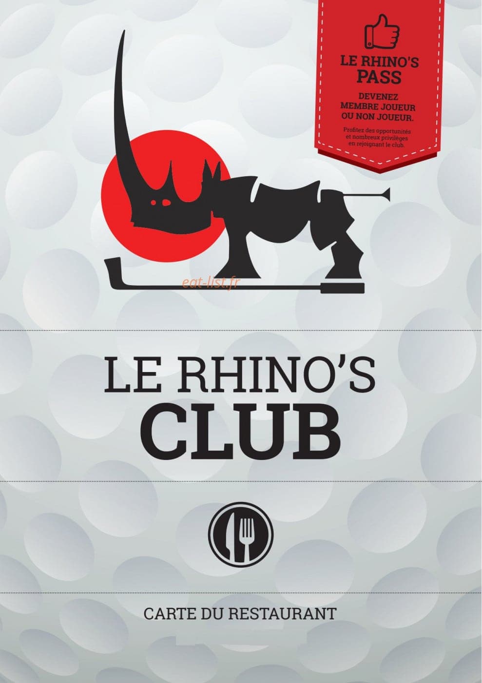 Le Rhino's Club — carte page 1