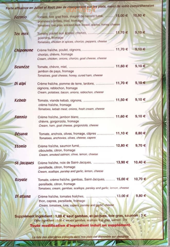 Sucré Salé — carte page 2