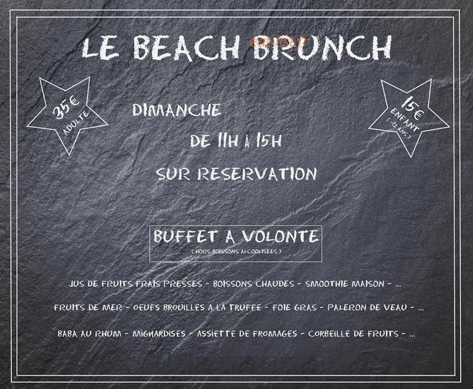 Beach Bar — carte page 1