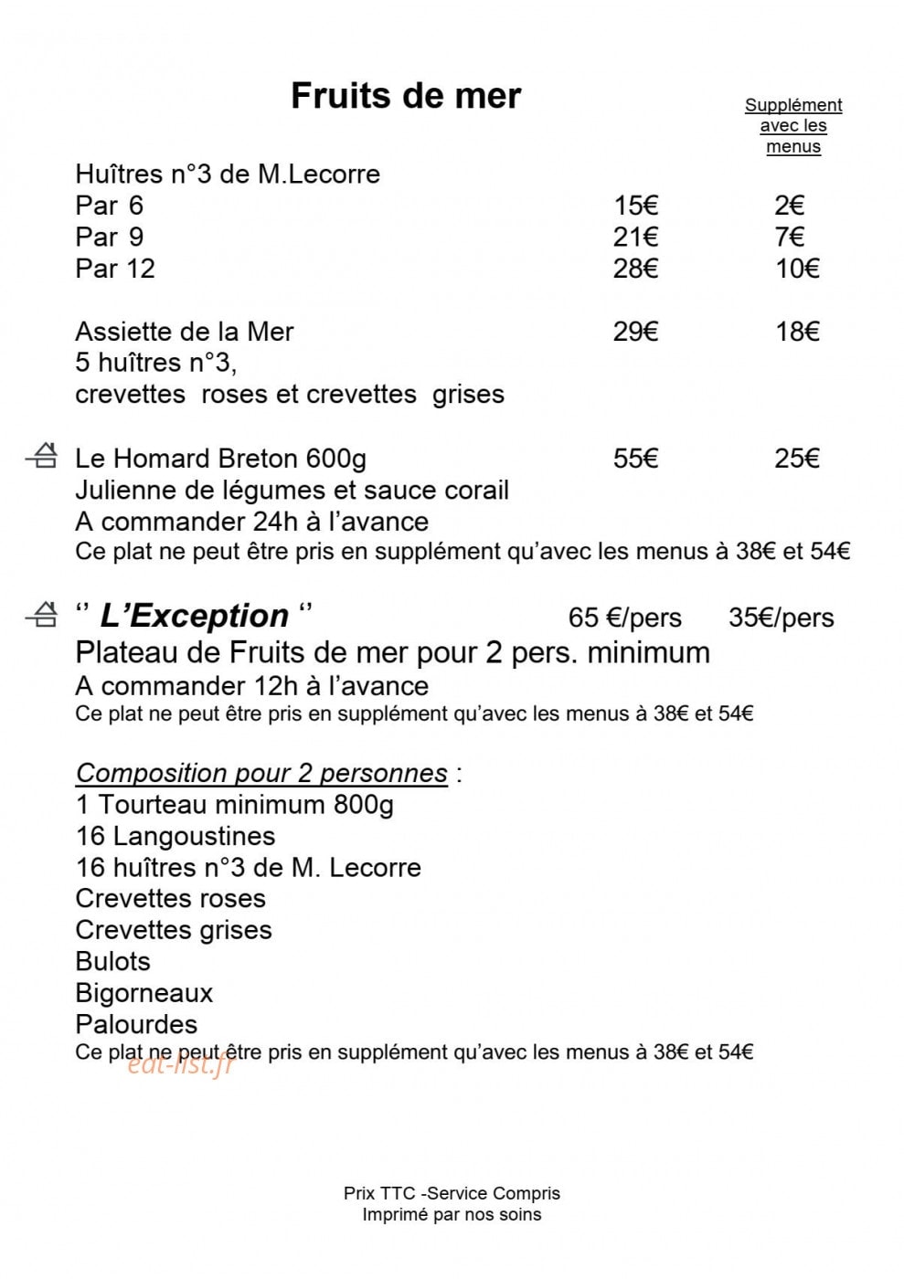 Hotel Plaisir — carte page 3