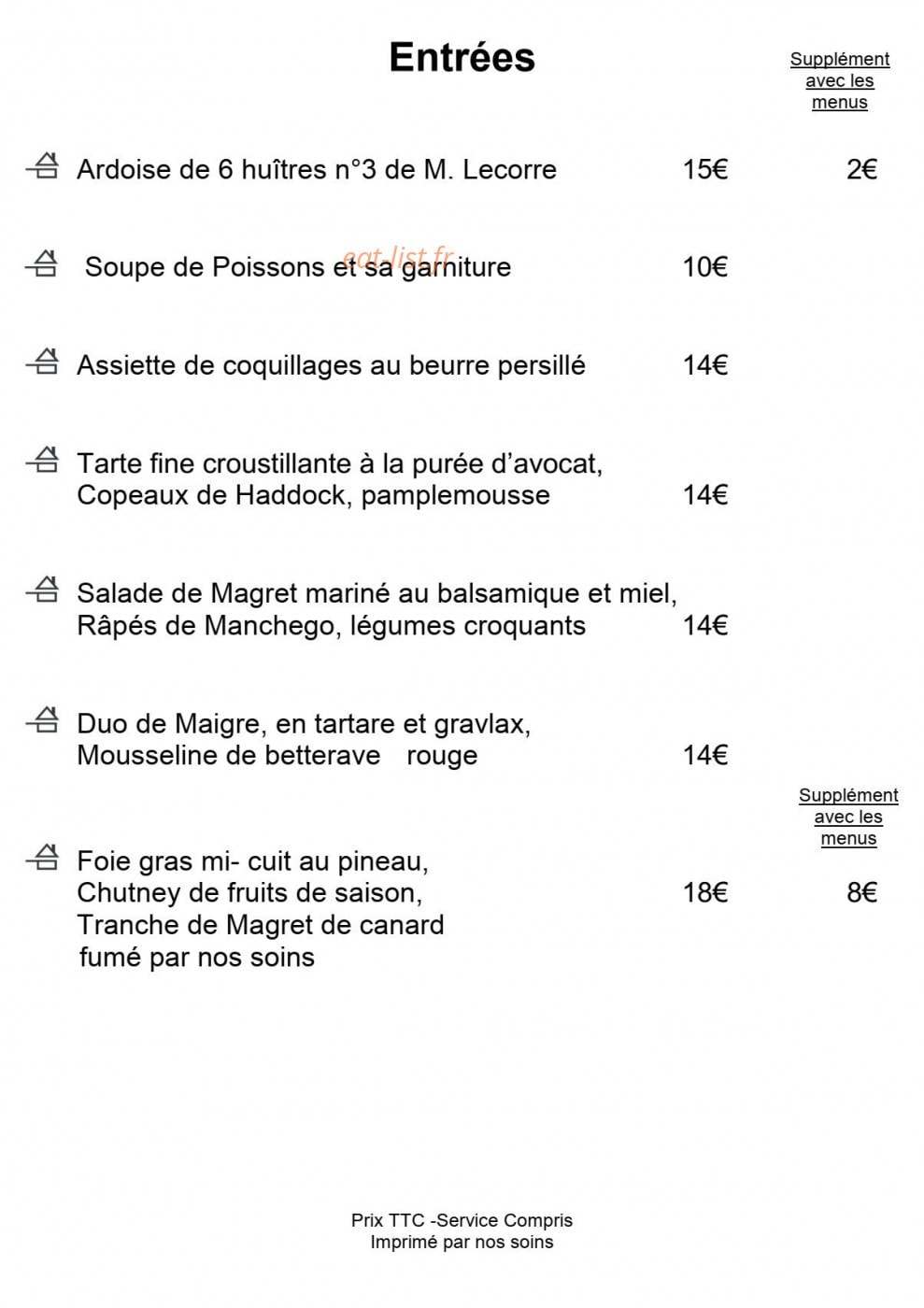 Hotel Plaisir — carte page 2