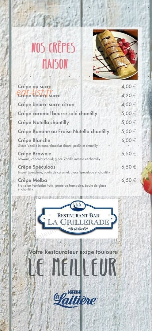 La Grillérade — carte page 17