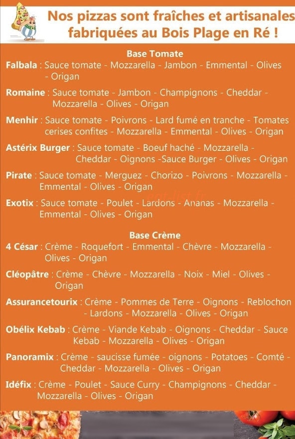 Ludobelix Pizza — carte page 1