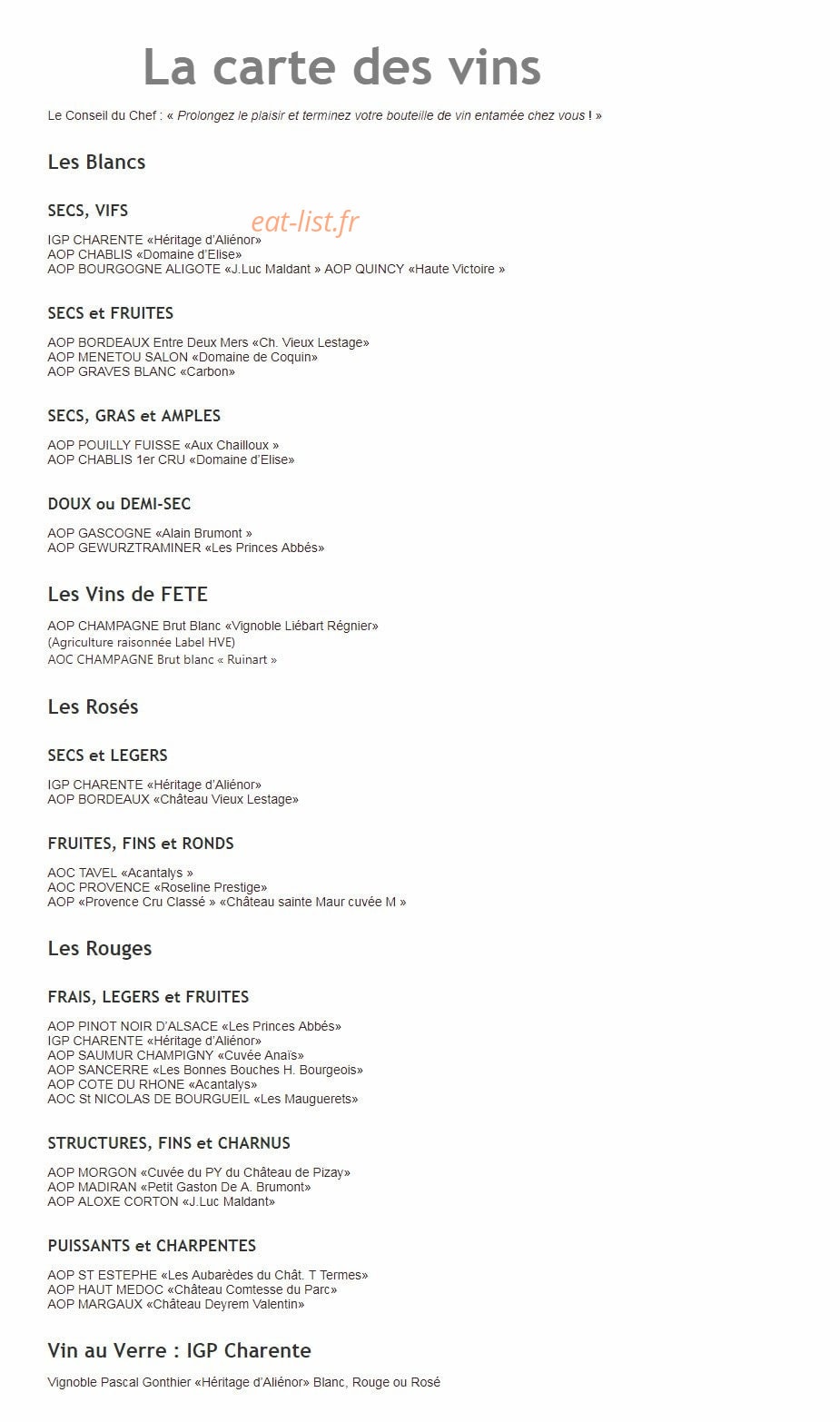 Le Grenier à Sel — carte page 3