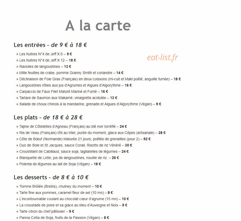 Le Grenier à Sel — carte page 1