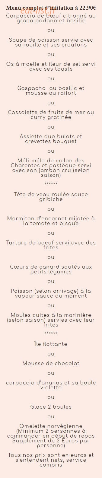 Auberge Du Moulin — carte page 2