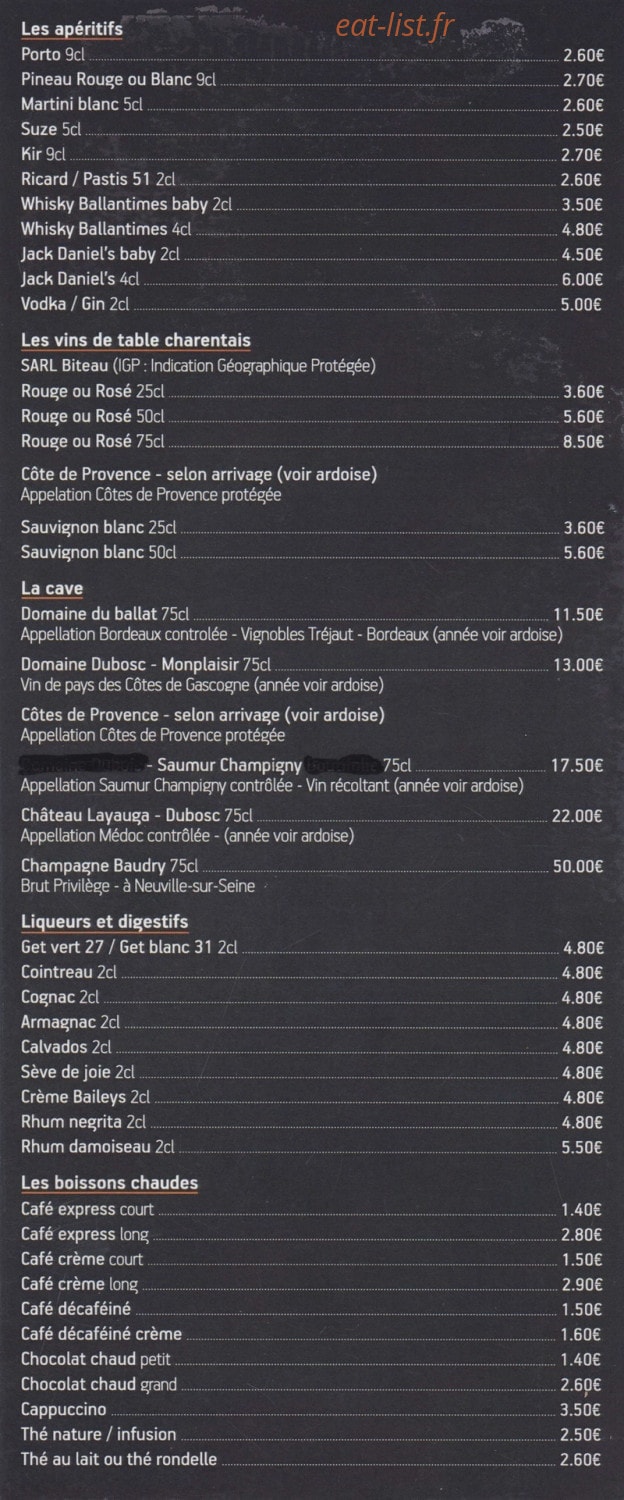 Brasserie De Saujon — carte page 5