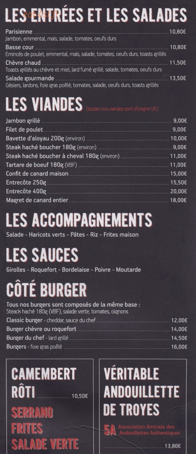 Brasserie De Saujon — carte page 2