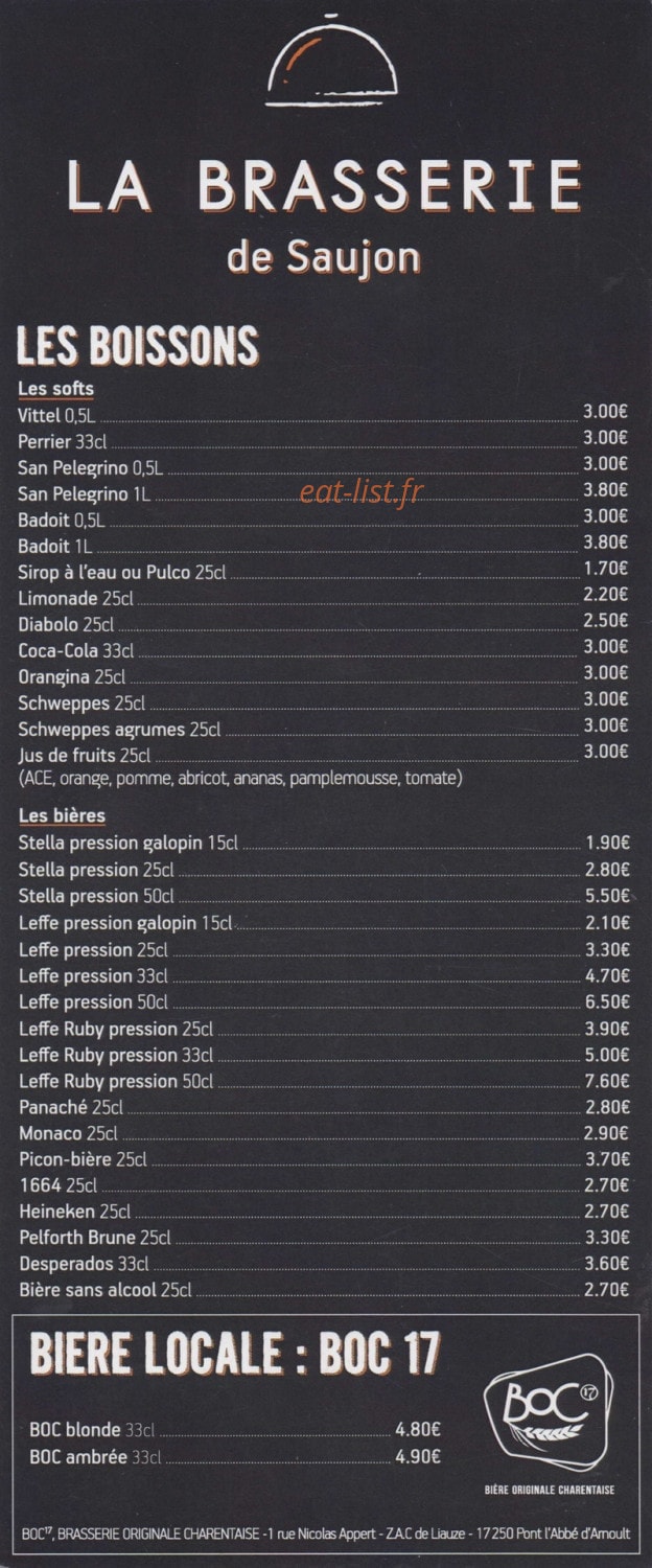 Brasserie De Saujon — carte page 4