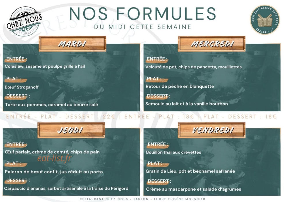 Chez Nous — carte page 1