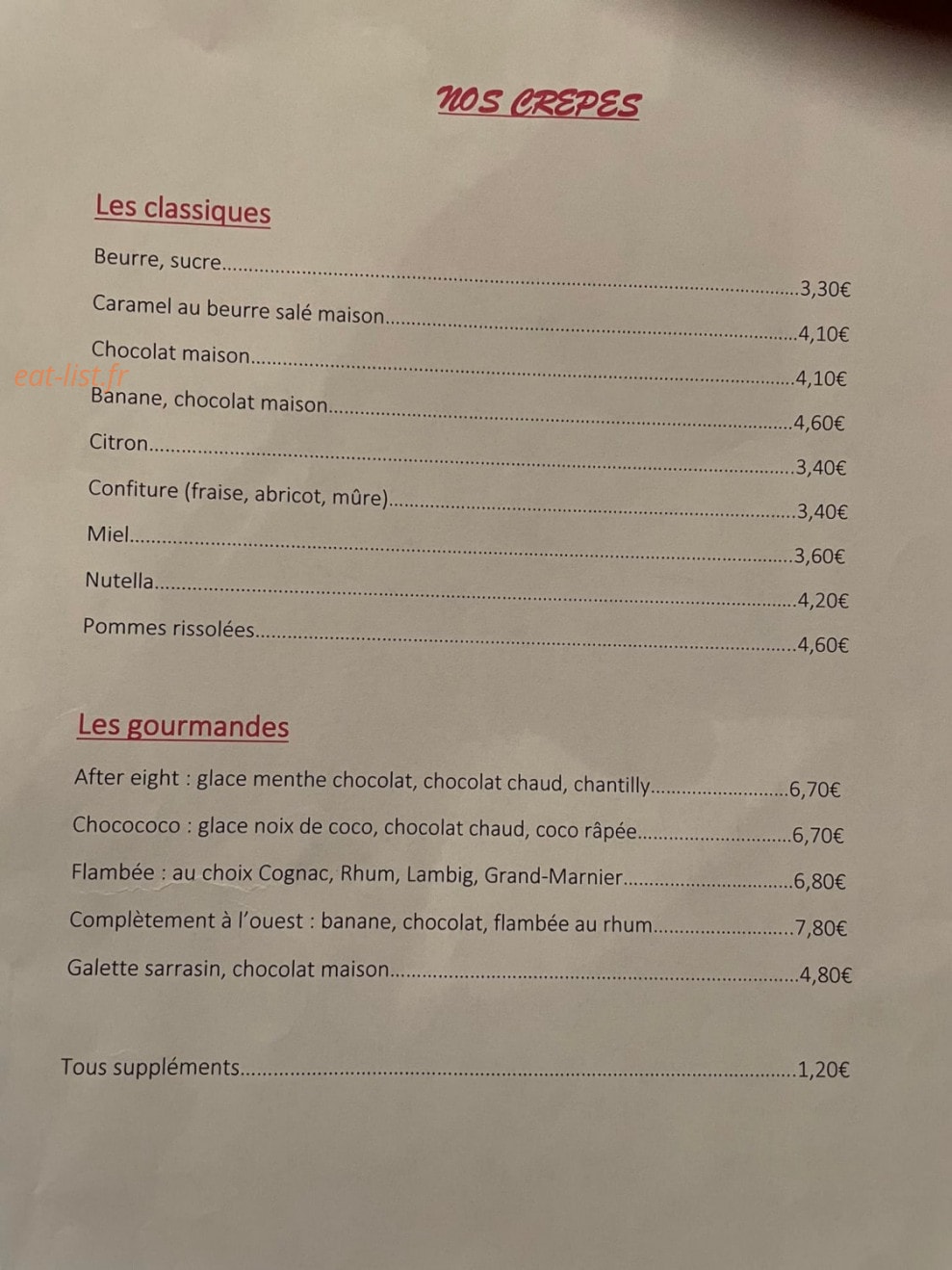Goût d'Ouest — carte page 1
