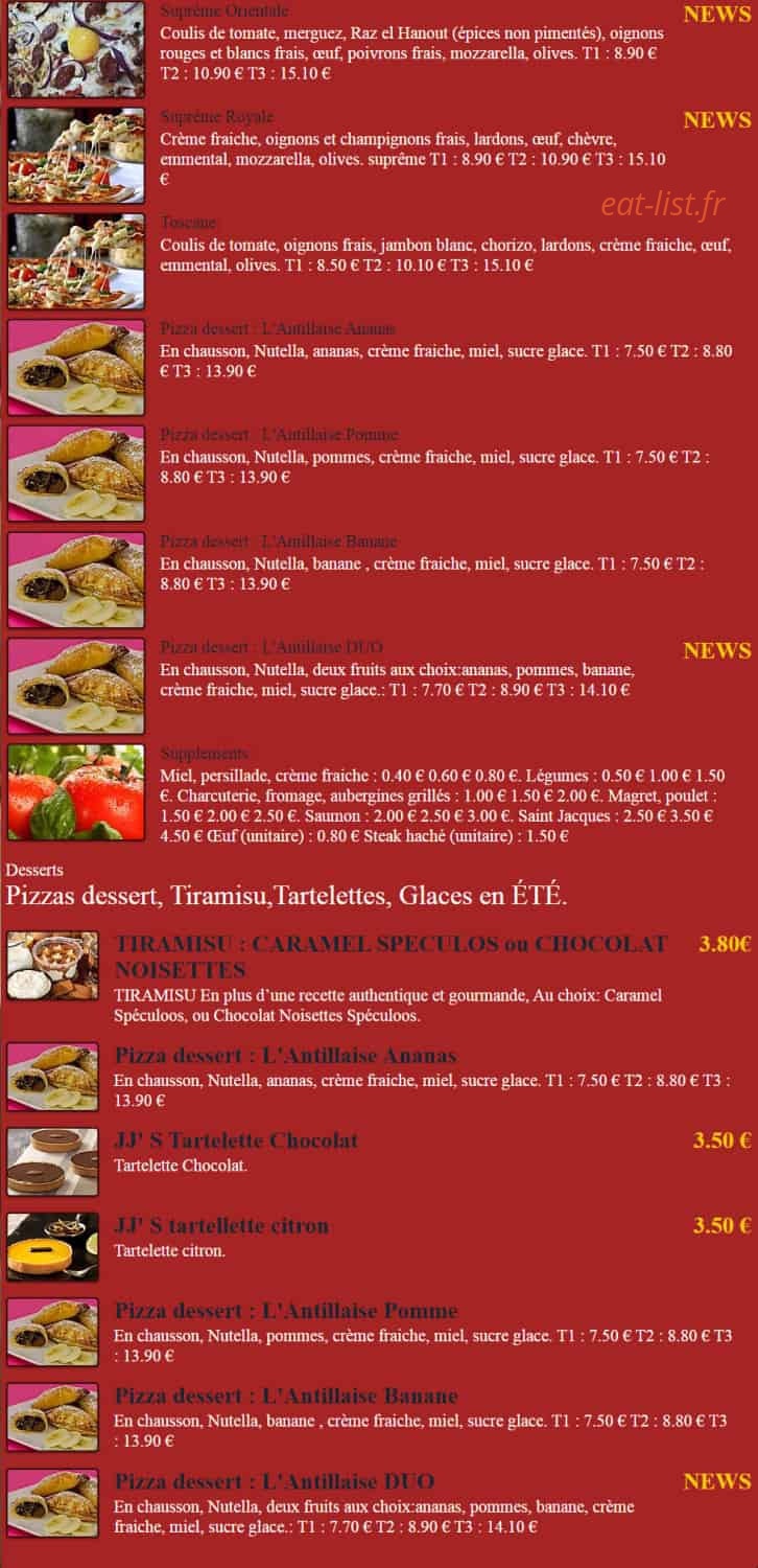 Jj pizz — carte page 5