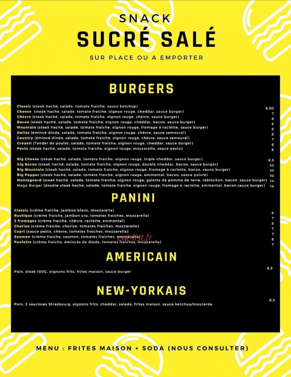 Sucré Salé — carte page 1