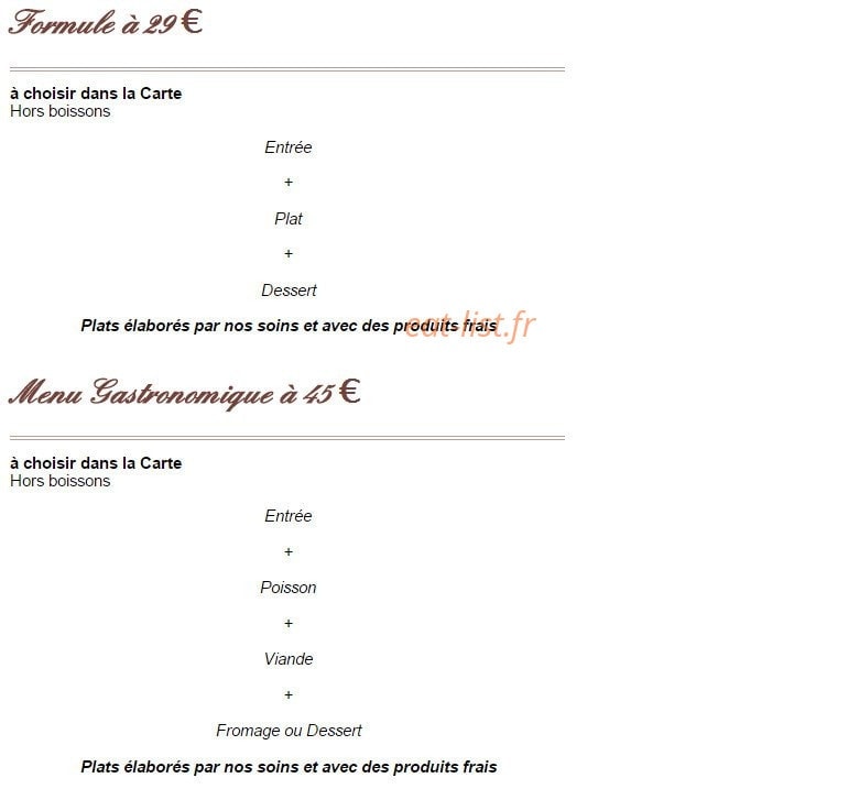Auberge de la fontaine — carte page 2