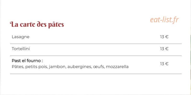 Borsalino pizzas — carte page 1