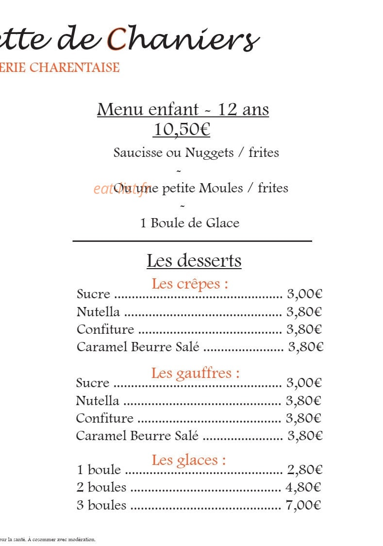 La Guinguette de Chaniers — carte page 2