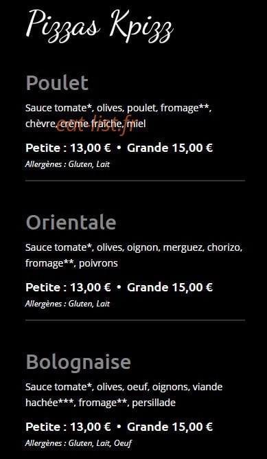 Kpizz — carte page 7