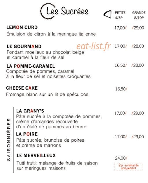 La Tartentière — carte page 1