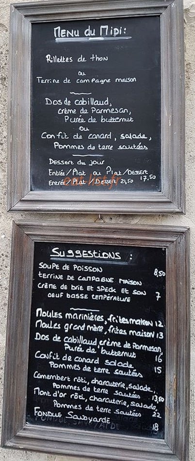Le Pas Sage du Marché — carte page 1