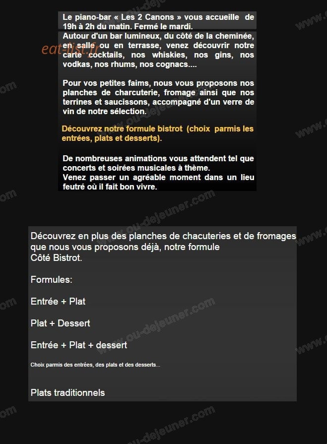 Les 2 Canons — carte page 1