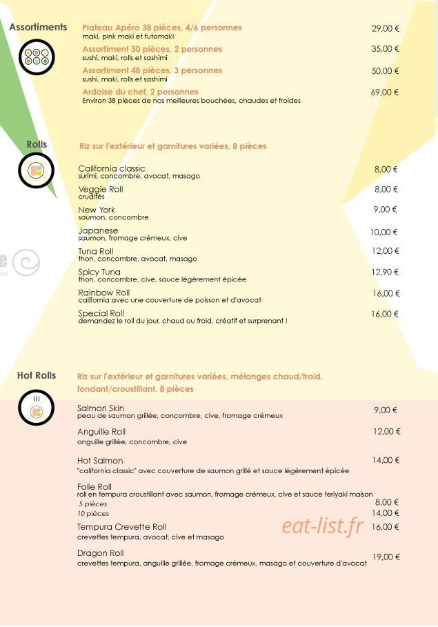 Sushi Folie — carte page 3