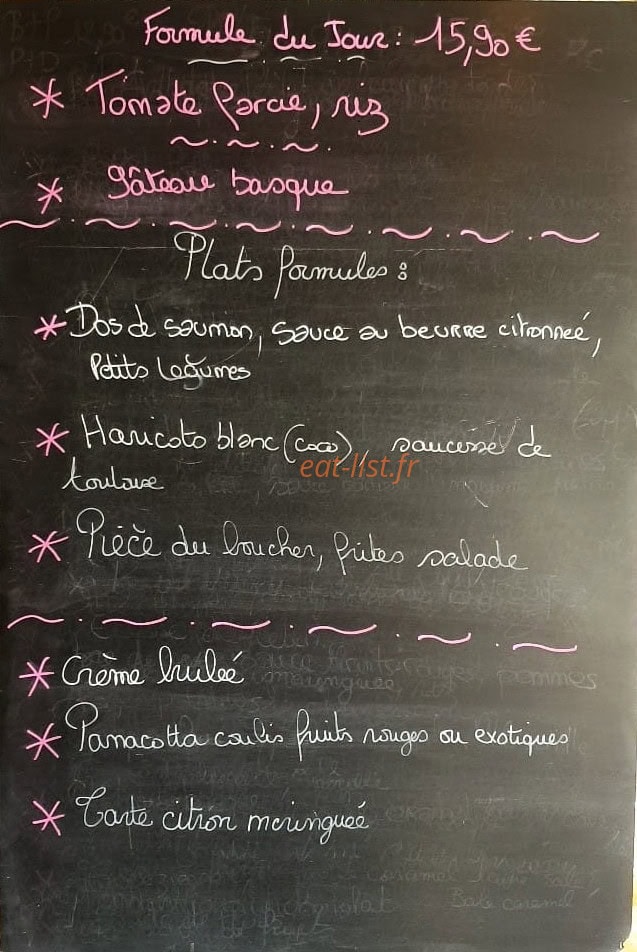 La Cantine — carte page 1