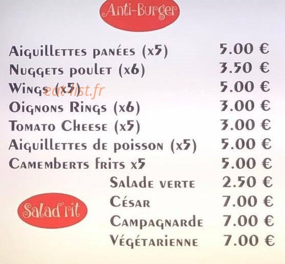 La frit'rit — carte page 2