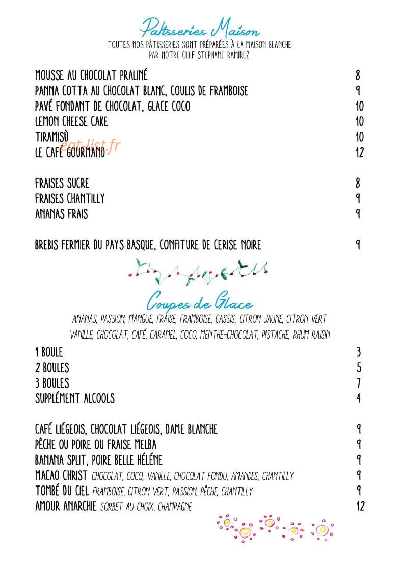La Maison Blanche — carte page 4