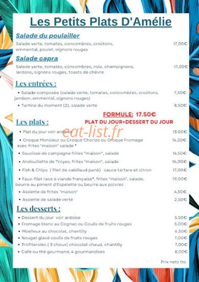 Les Petits Plats d'Amélie — carte page 2