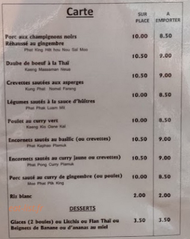 Bangkok Noï — carte page 1