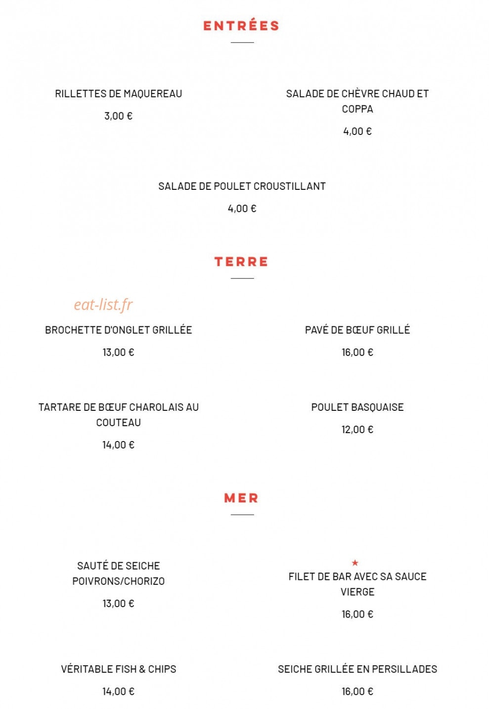 Bistro LyLy — carte page 2