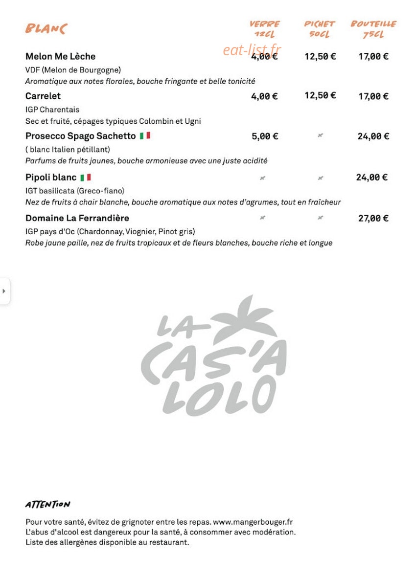 La Casa Lolo — carte page 8