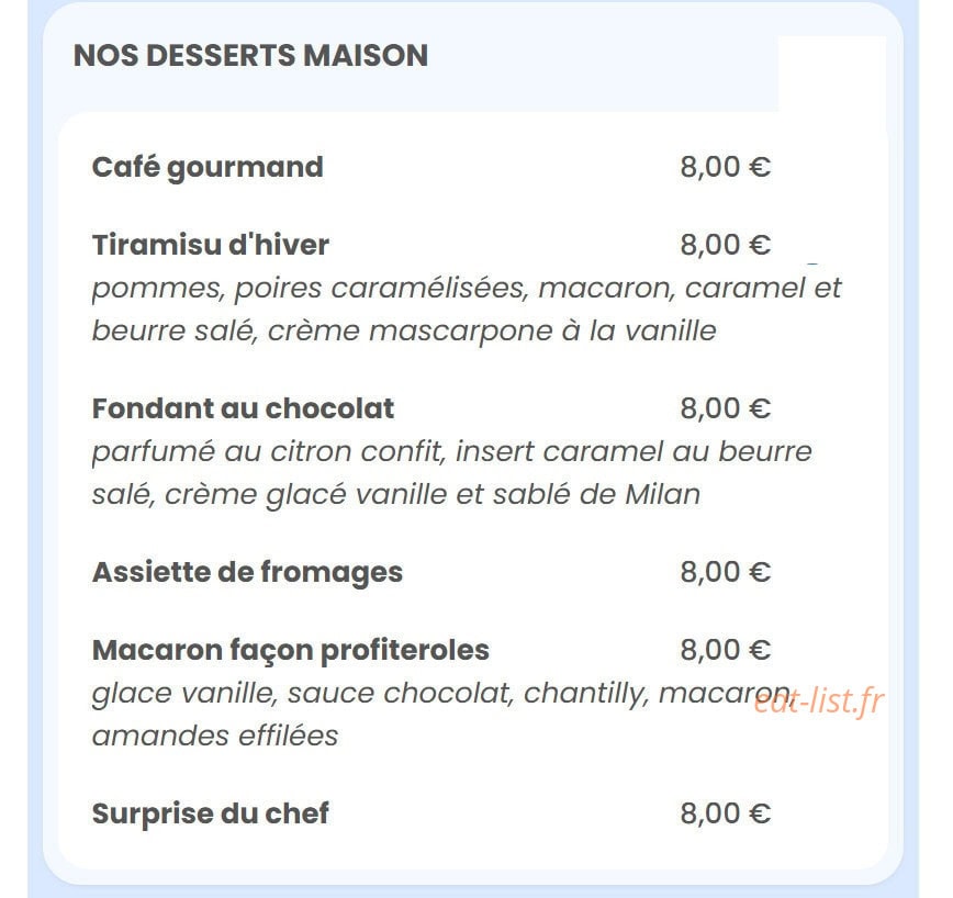 Le Bistrot de Côté Océan — carte page 7