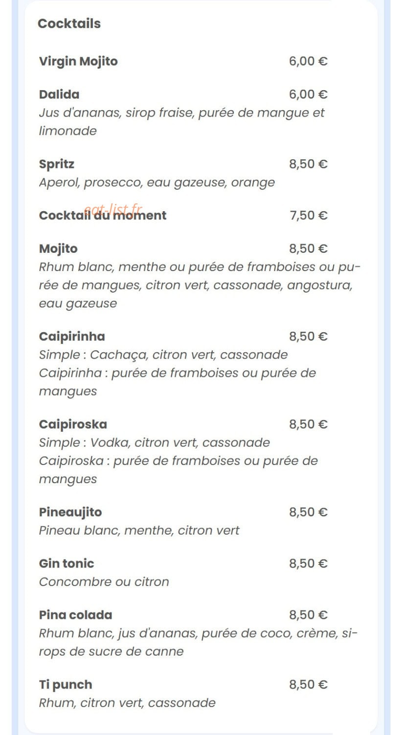 Le Bistrot de Côté Océan — carte page 17