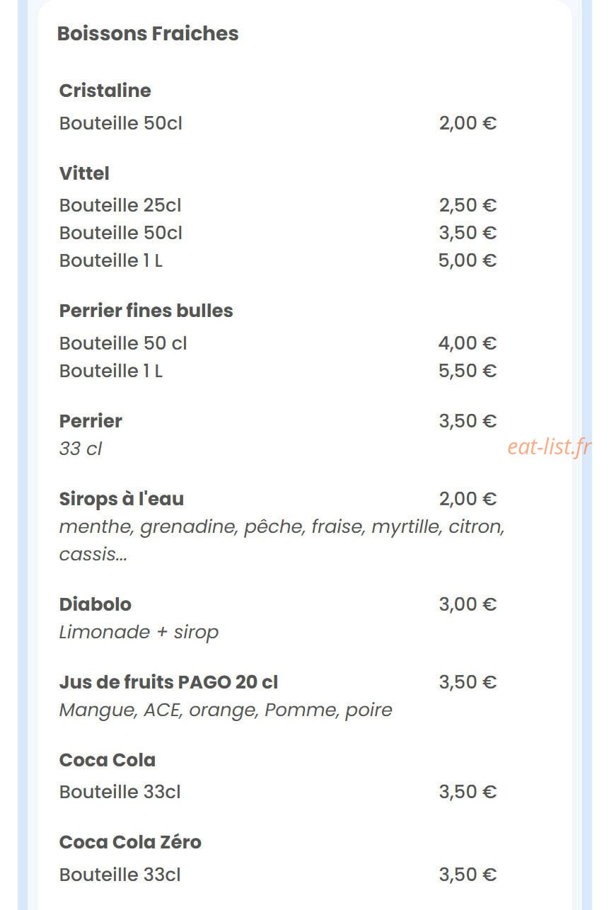 Le Bistrot de Côté Océan — carte page 10