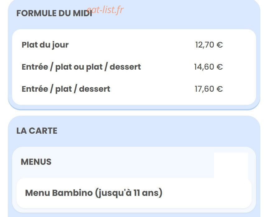 Le Bistrot de Côté Océan — carte page 3