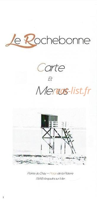 Carte et menu Le Rochebonne Angoulins