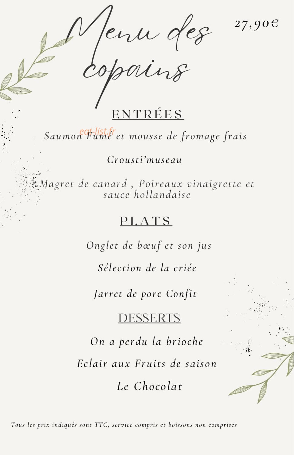 Chez les Copains — carte page 1
