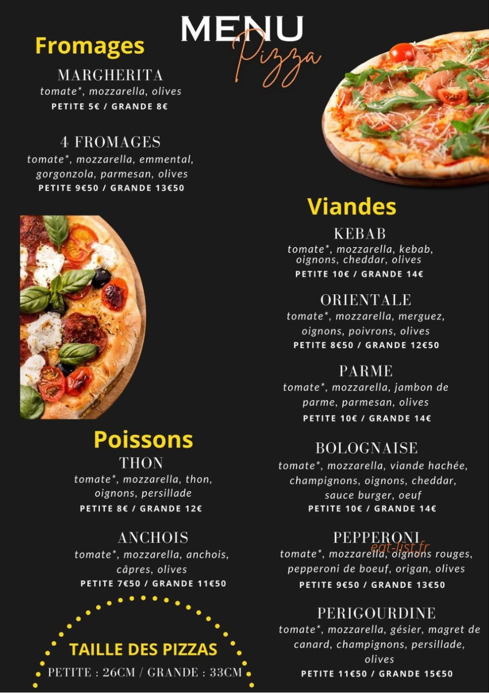 Fast And grill — carte page 1