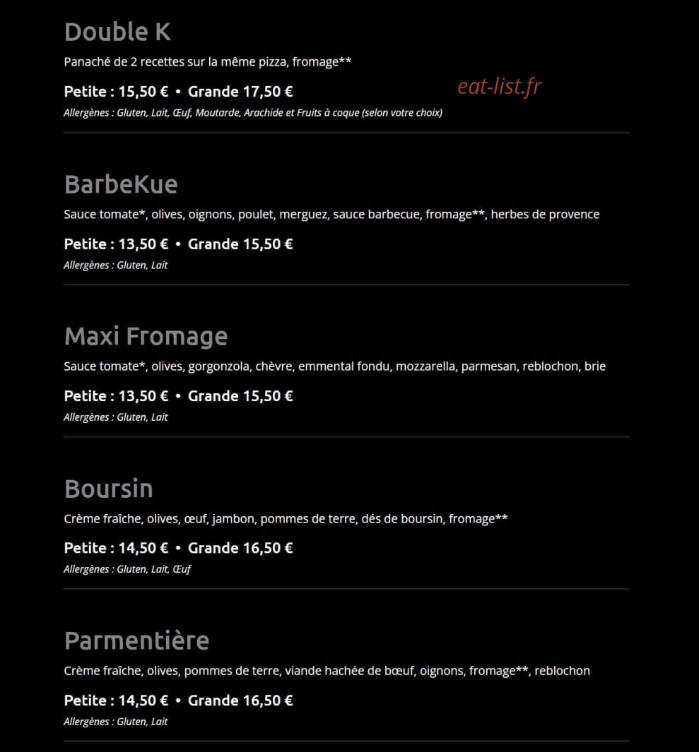 Kpizz — carte page 6
