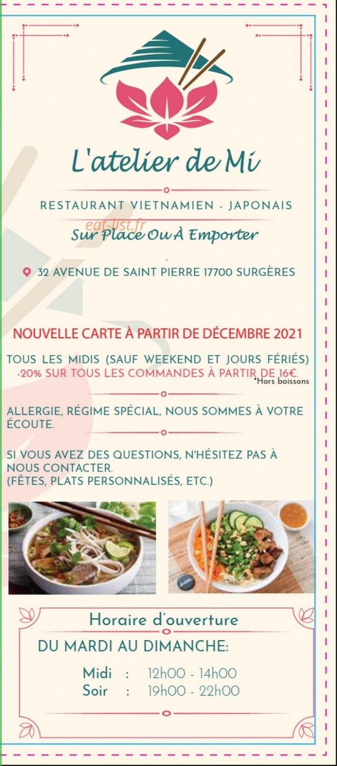 L'Atelier de Mi — carte page 1