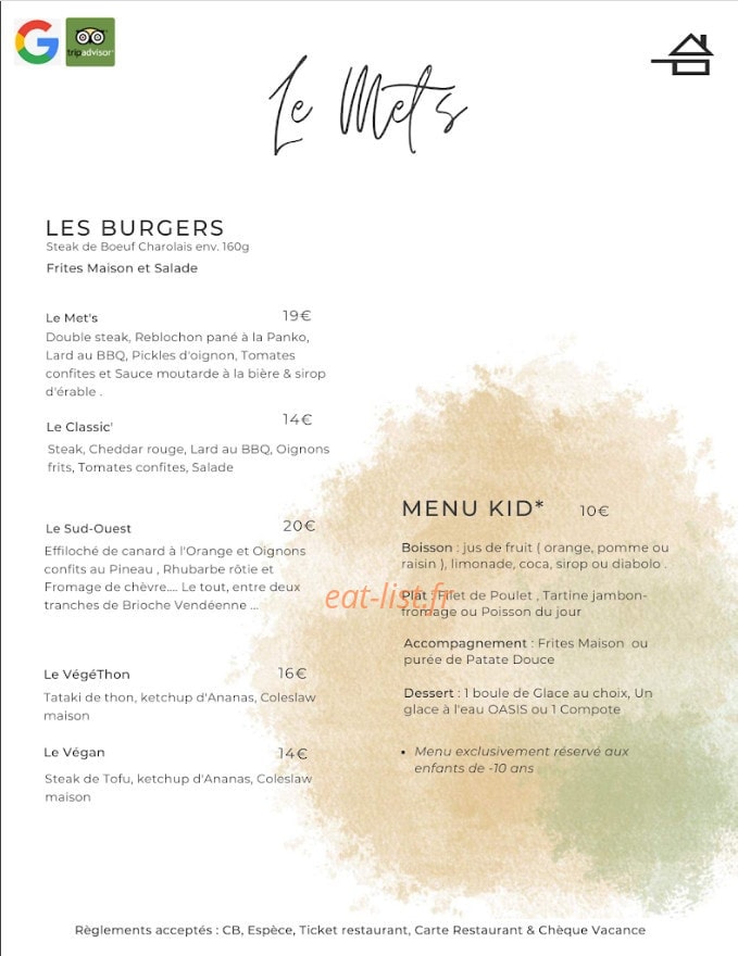 Le Met's — carte page 1
