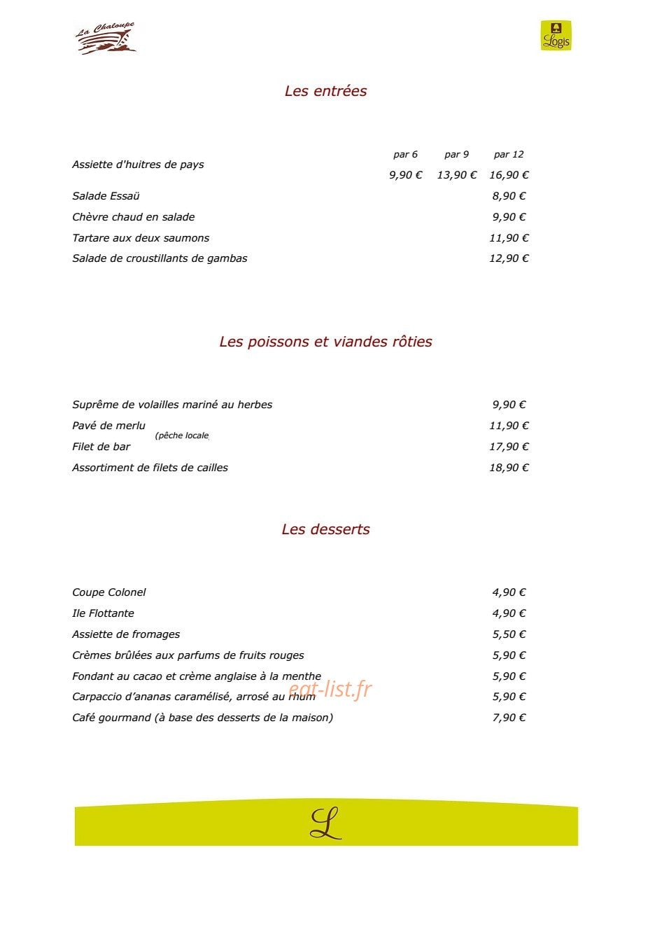 La Chaloupe — carte page 3