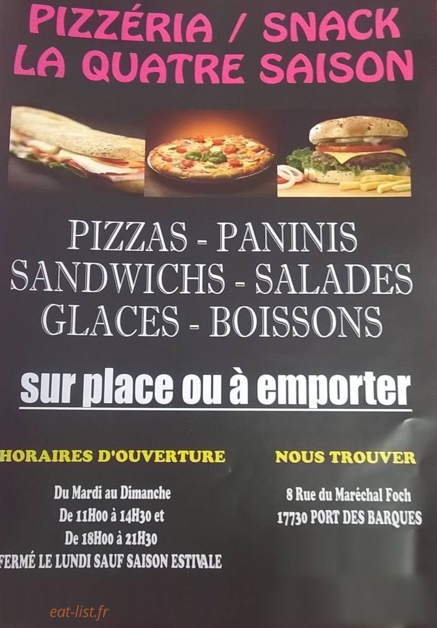 La Quatre Saison — carte page 1